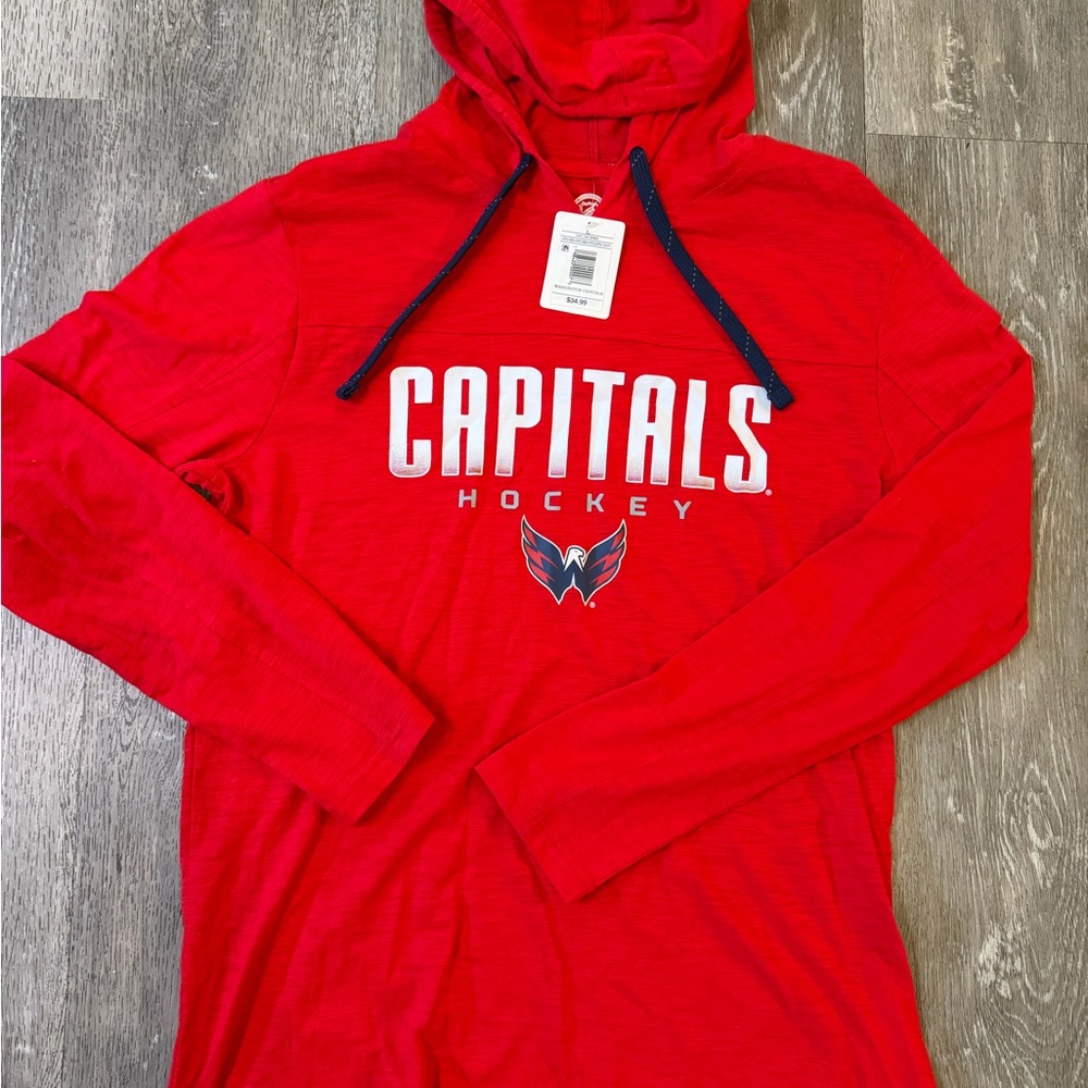 NHL Capitals Red Crewneck Pullover with Hood